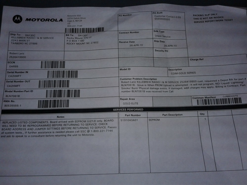 MOTOROLA BLN7061B13 CA2HMFT BOARD