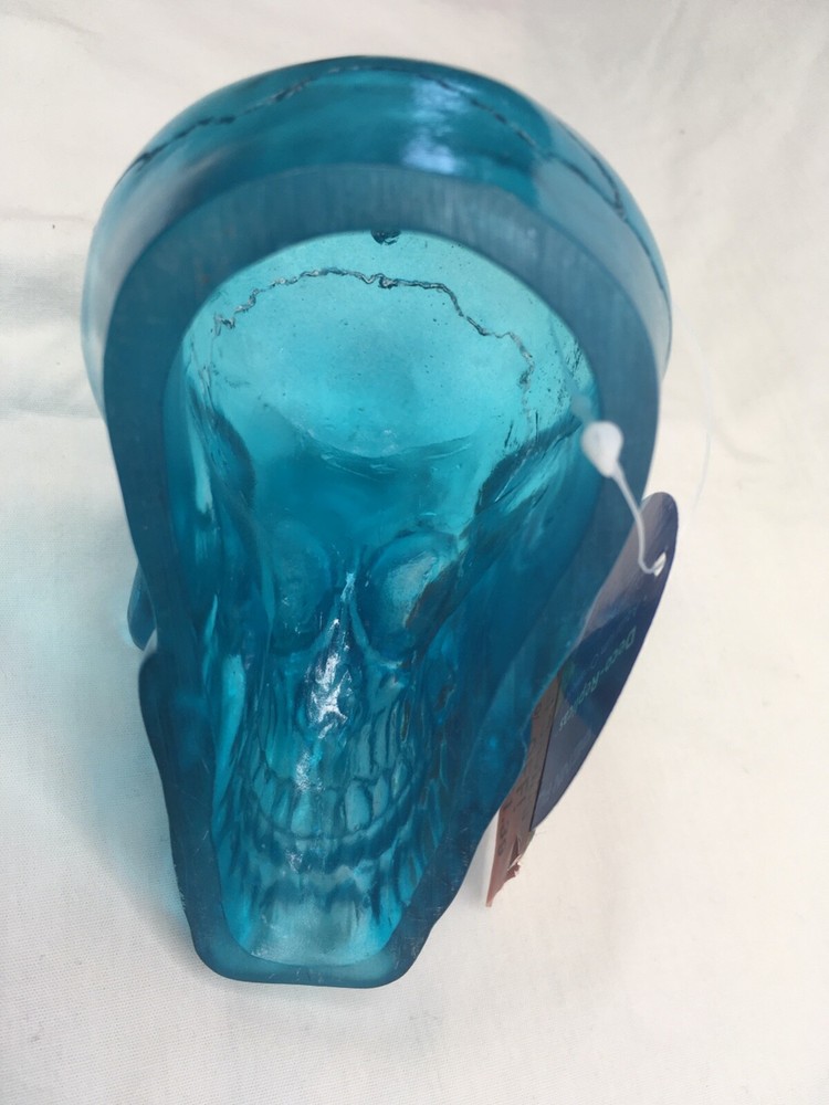 Blue Translucent Witching Hour Gazing 4" Acrylic Skull