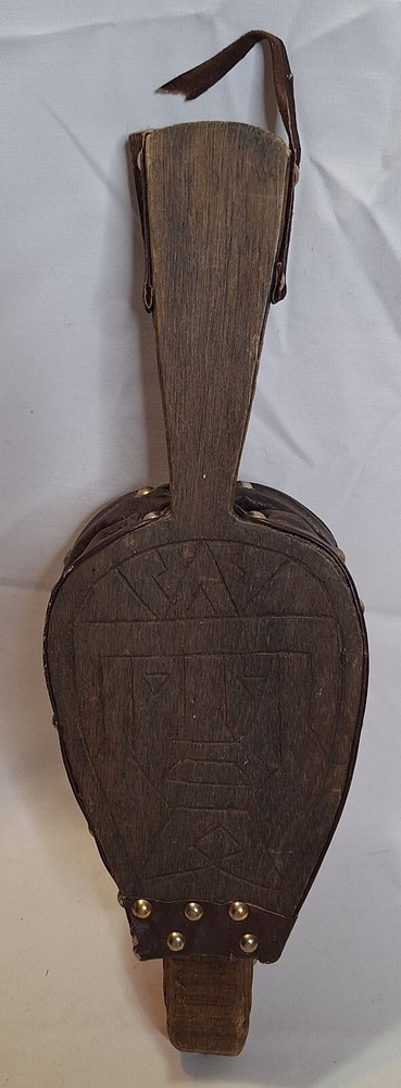 Antique Hand-Carved Wooden Bellows - Rustic Decor