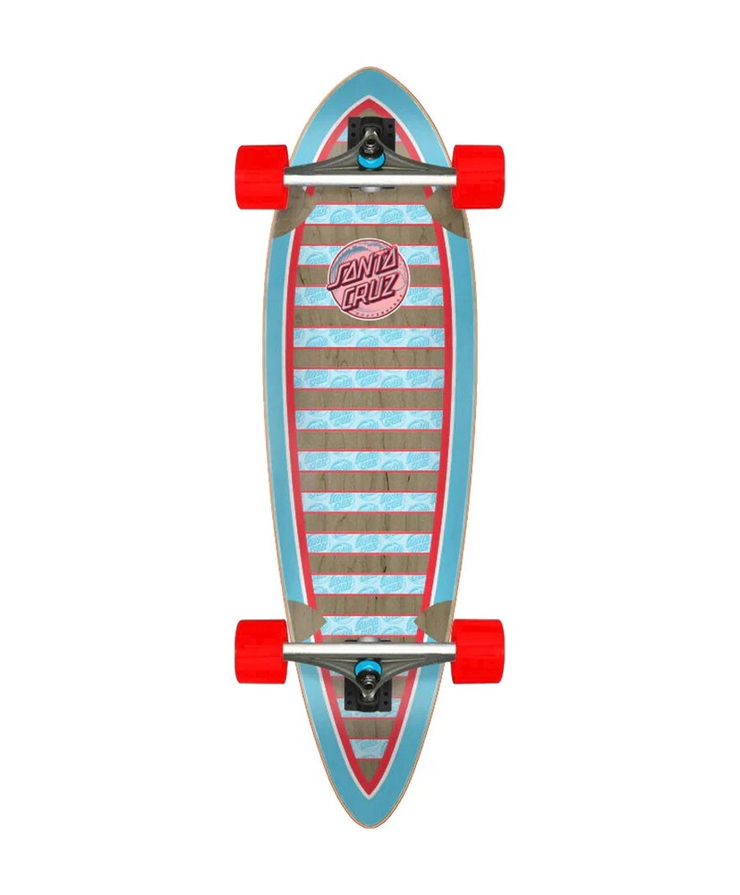 Santa Cruz Decoder Wave TEAL RED Pintail Longboard SKATEBOARD Complete 9.2"x33"