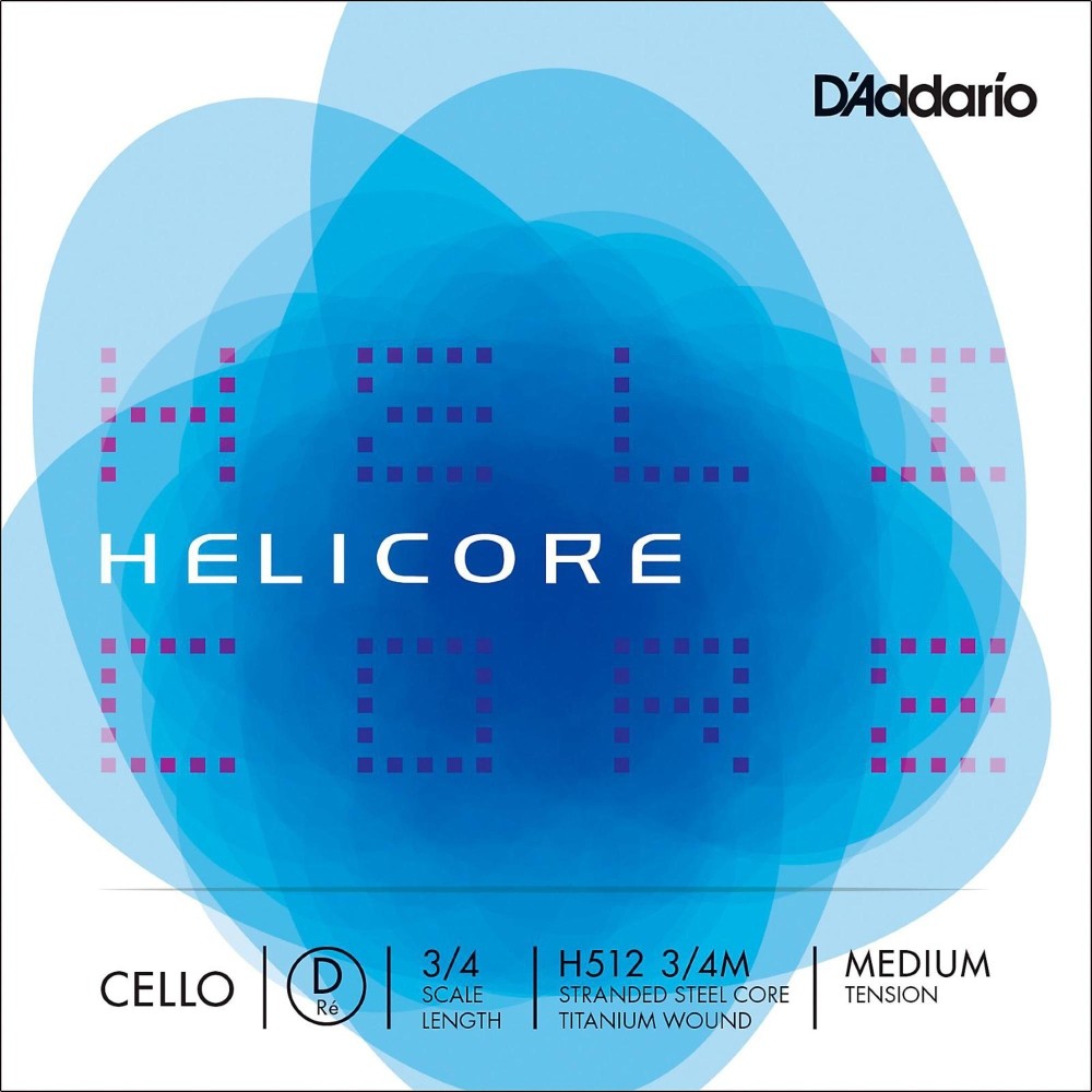 D'Addario Helicore Series Cello D String 3/4 Size