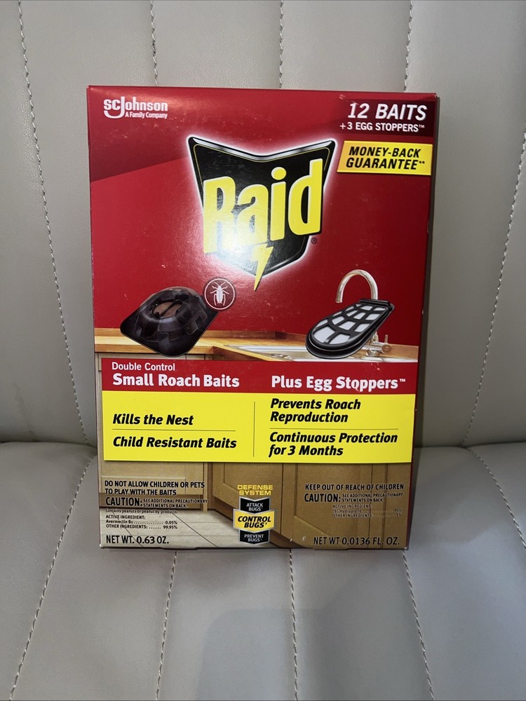 Raid Double Control Small Roach Baits 12 Baits + 3 Egg Stoppers