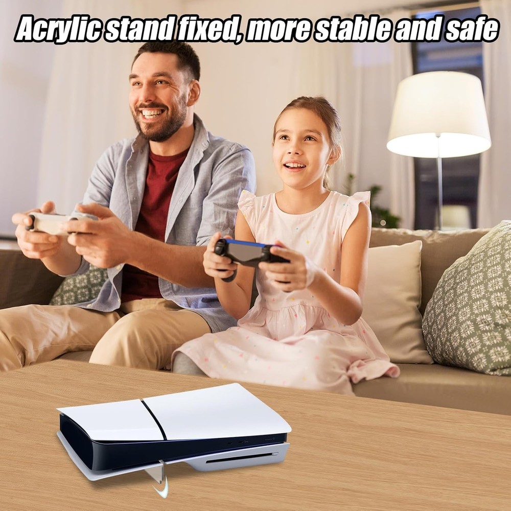Horizontal Stand for PS5 Slim Console, Transparent Acrylic Support for...