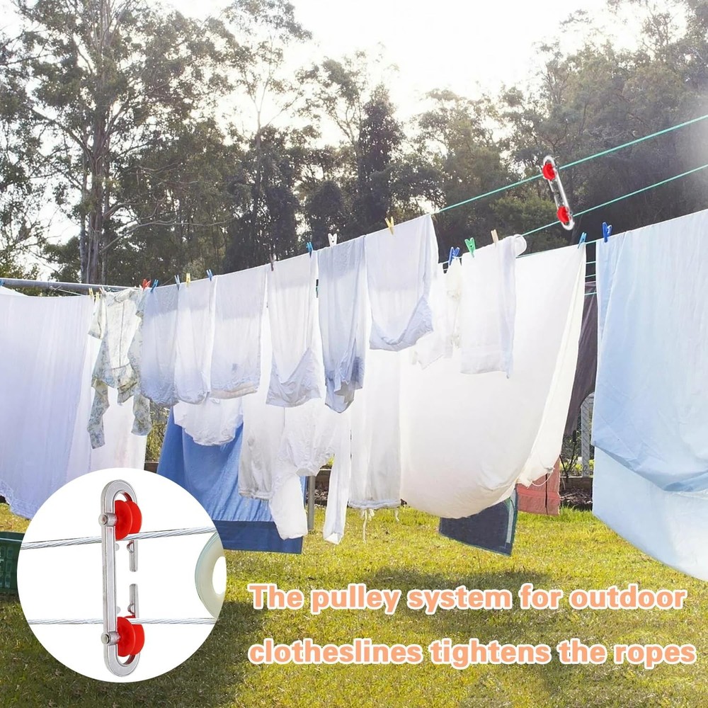 2 Pack Clothesline Spreader，Plastic Aluminum Clothesline Separator Spread