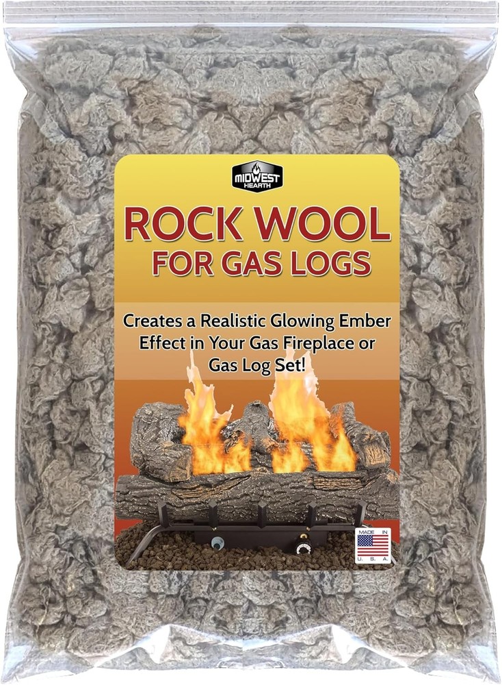 6 oz Rock Wool Embers for Gas Log Fireplace
