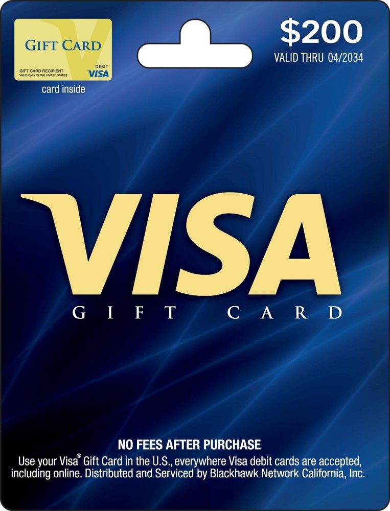 Visa $200 Gift Card (plus $6.95 Purchase Fee)
