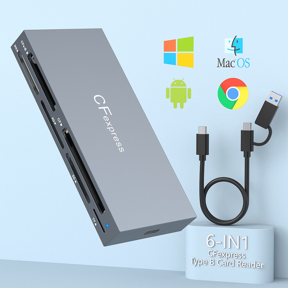 USB3.2 Gen2 7-in-1 CFexpress TypeB/CF/SD/TF/MS/USB Card Reader Hub CR353 CR353B