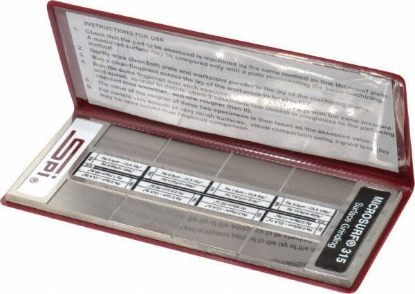 SPI Surface Finish Comparator Plates for Surface Grinding, 0.025-3.2 Ra micro m