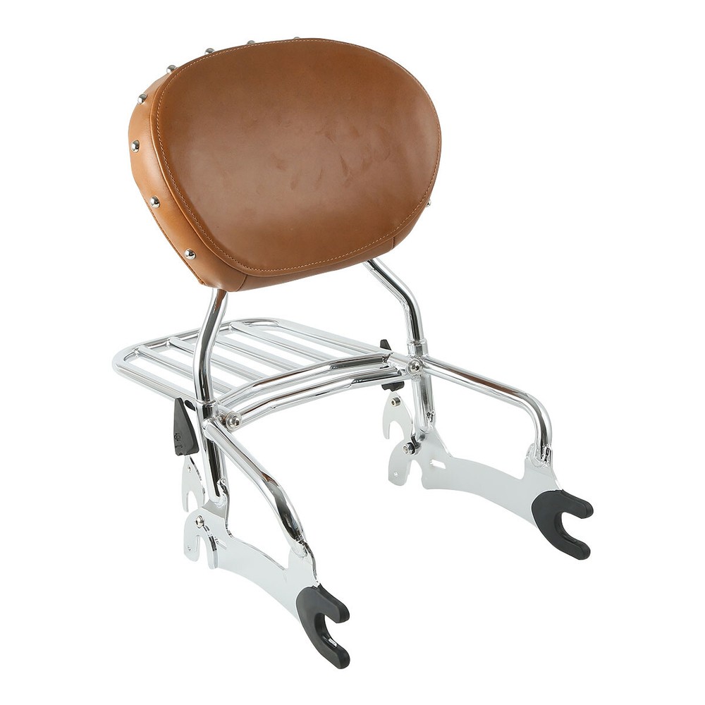 12" Backrest Sissy Bar Rack & Mounting Spools Fit For Indian Chieftain 2014-2024