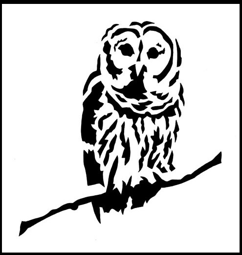 8"x8.5" Plastic Stencil - Owl (SD212)*****