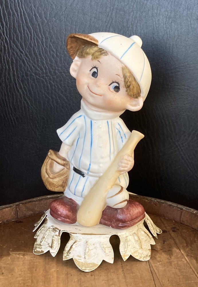 Vtg MCM Baseball Boy Night Light Lamp Underwriter's Laboratories WORKING!