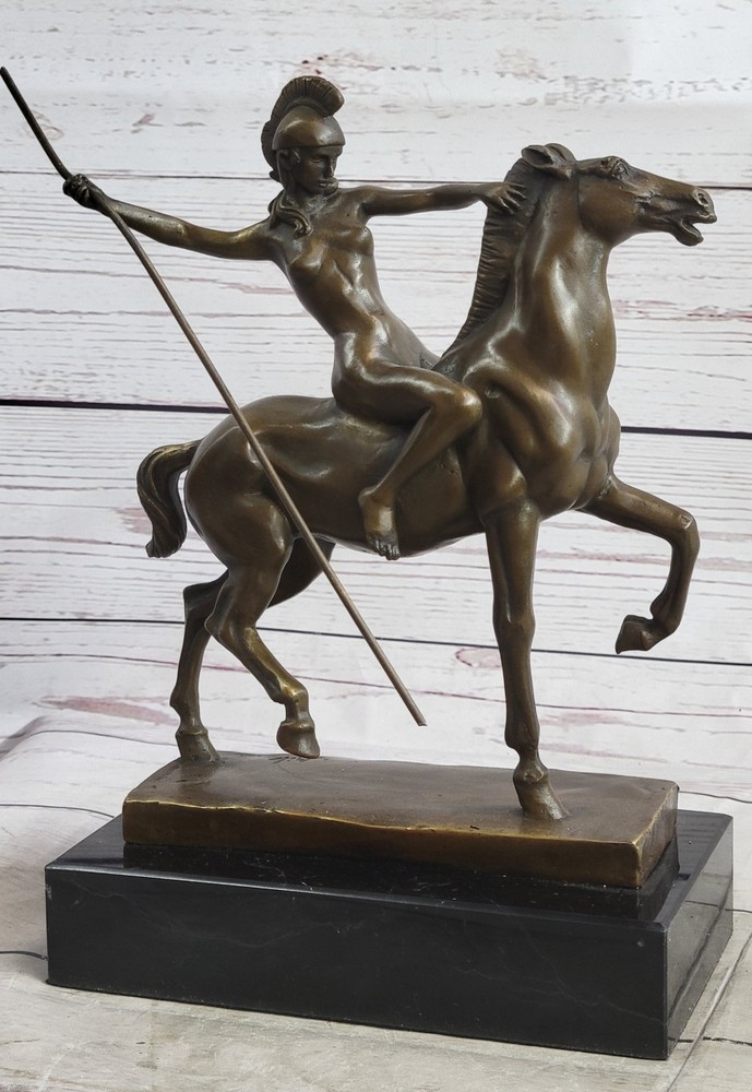 Handmade 100% Solid Bronze Sculpture Naked Nude Amazon Female Classic Decorative