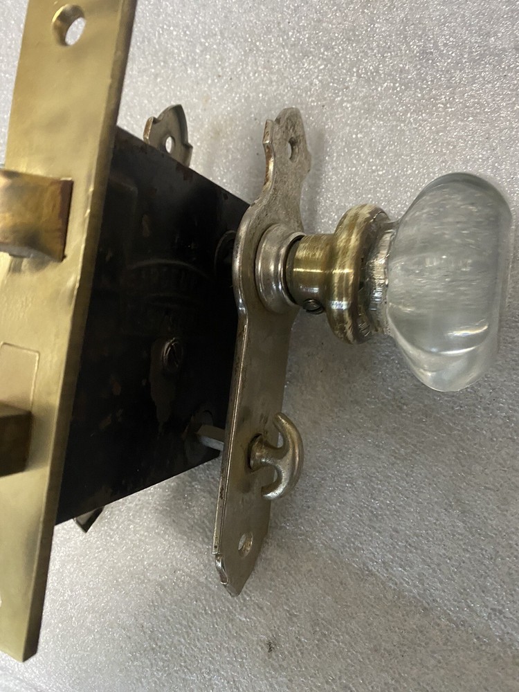 Antique Sargent Easy Spring Lock Jack & Jill, Backplates, Doorknobs
