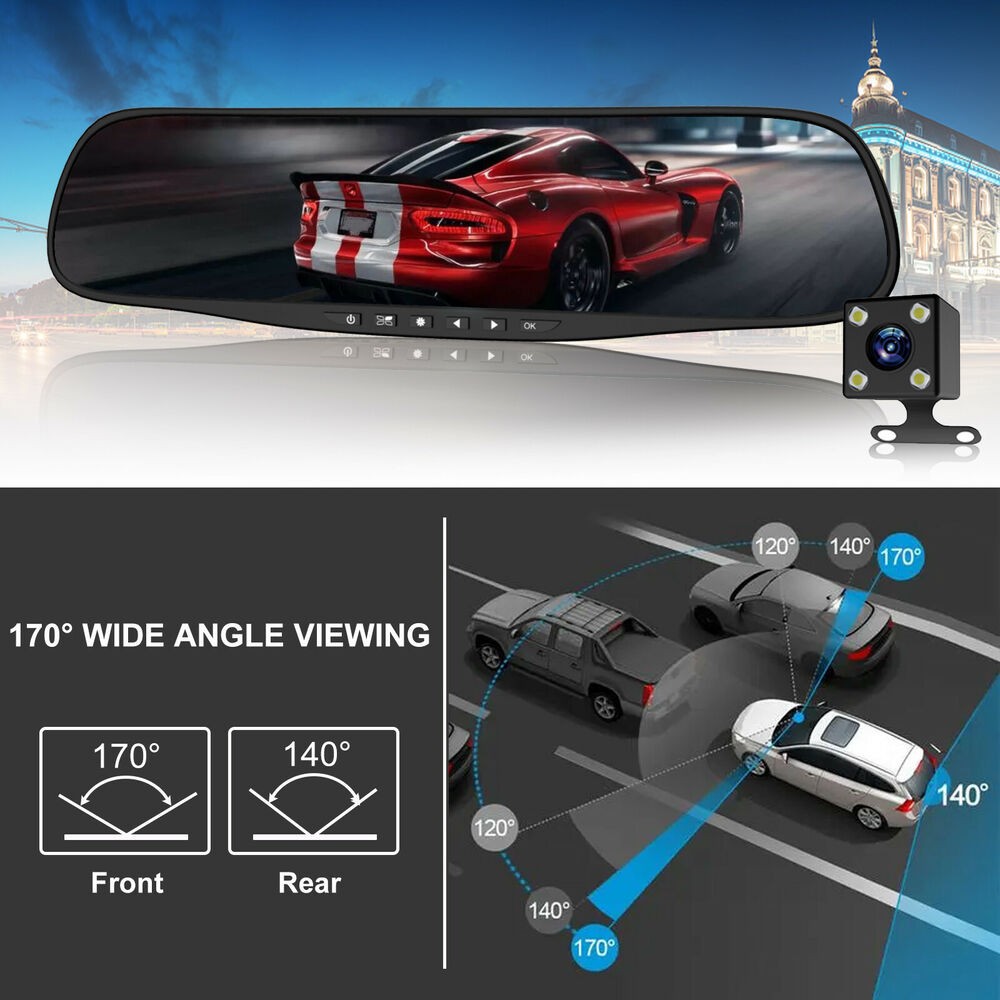 Large Screen Car Dual Dash Cam 1080P Night Vision Function Car Video Recorder