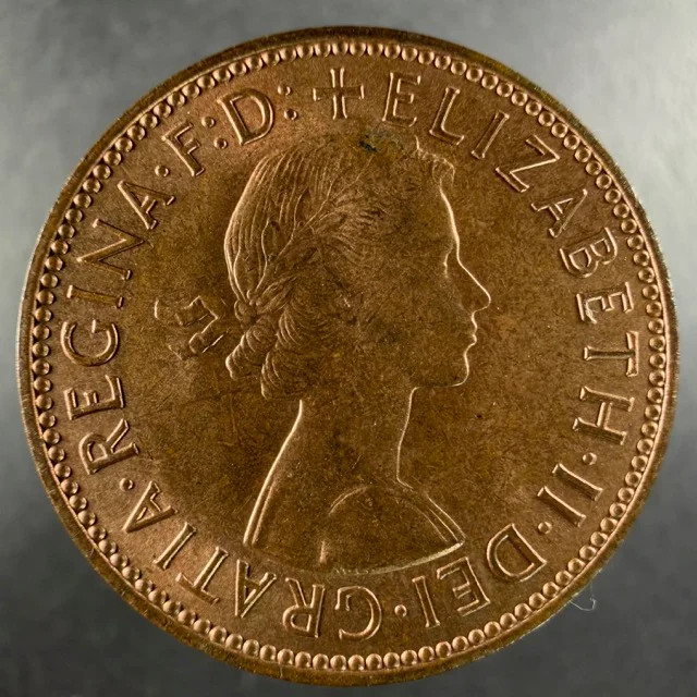 1964 Great Britain Half Penny Bronze Golden Hind Choice Example
