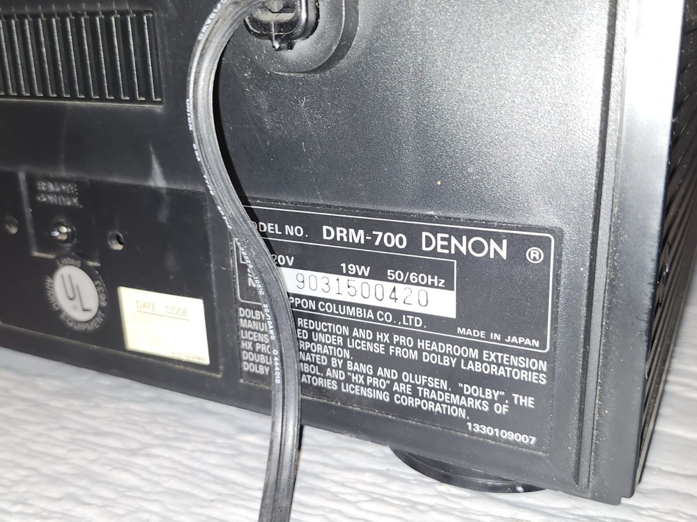 Denon DRM-700 Stereo Cassette Deck - *MISSING REWIND BUTTON, but WORKS NICELY