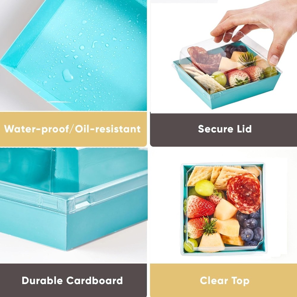 50 Pack Small Charcuterie Boxes - Disposable Food Containers