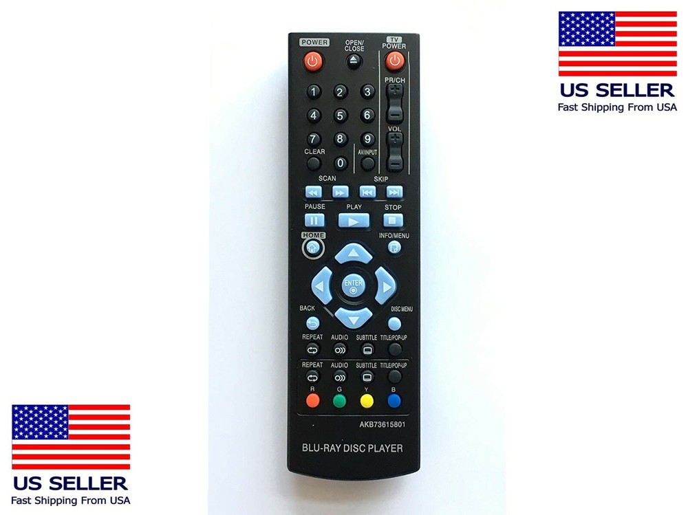 New AKB73615801 Replace Remote for LG Blu-ray Disc BD220 BD630 BP125