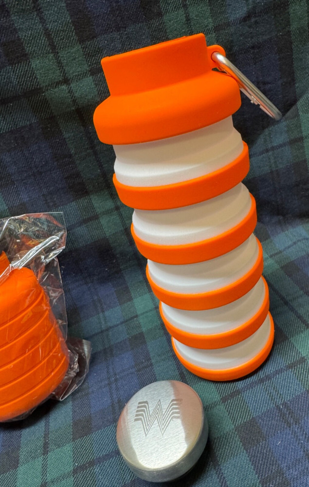 Portable Silicone Foldable Water Bottle 500ml Orange