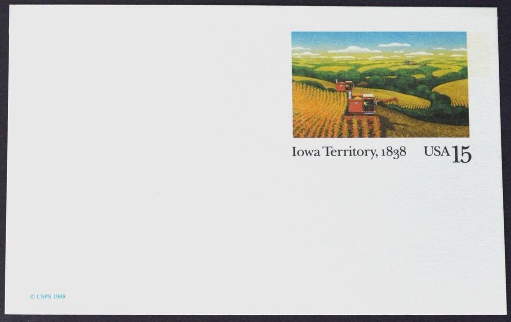 1988 US Sc #UX123 postal card, 15 cent, mint, sharp corners, excellent condition