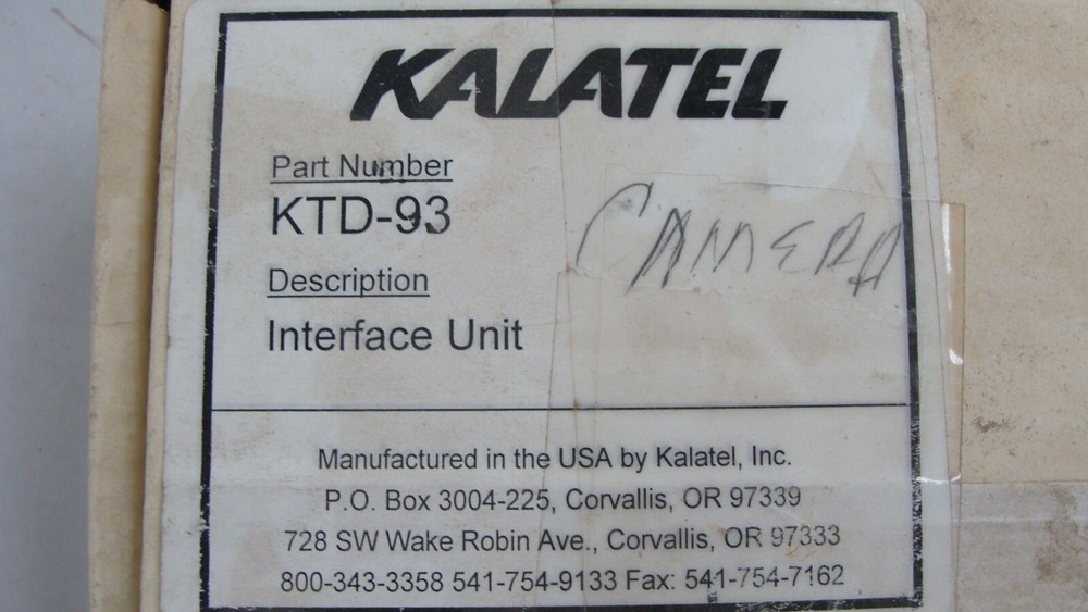 GE INTERLOGIX KALATEL KTD-93 AUXILIARY DEVICE DRIVER NOS
