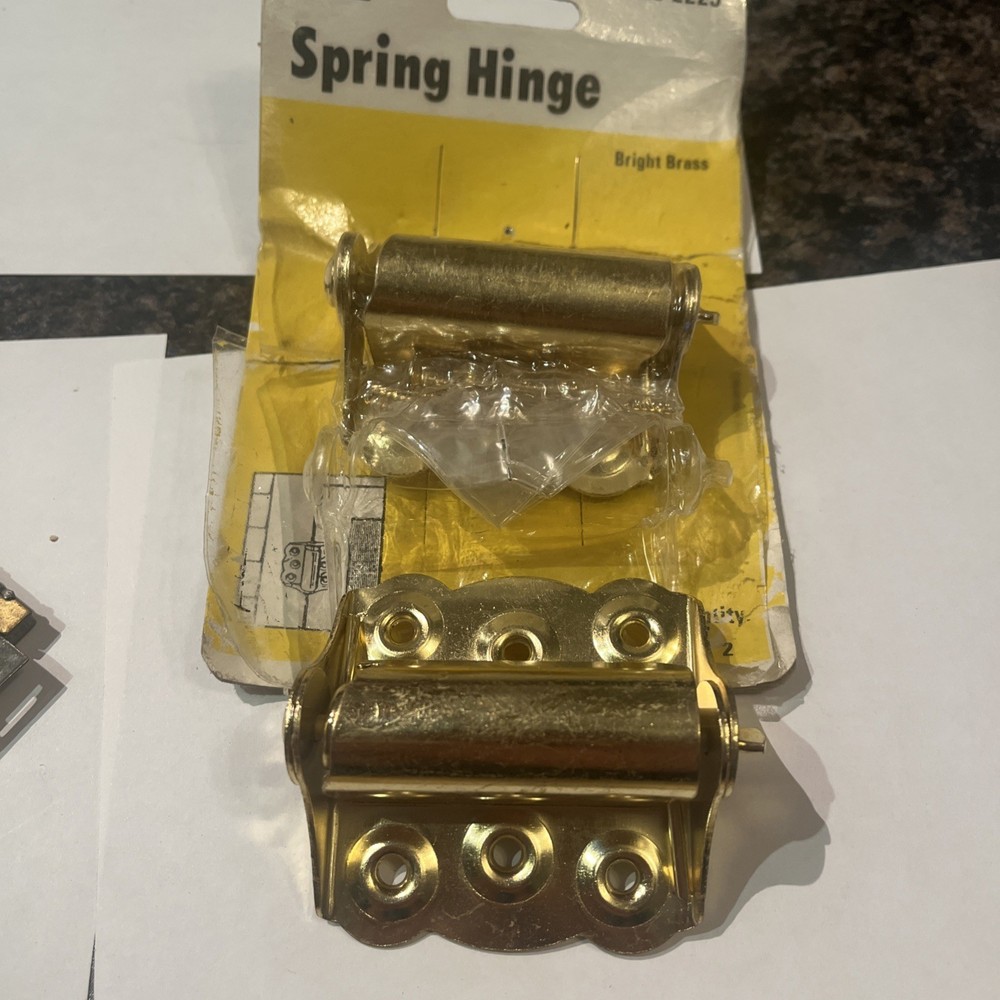 2 Spring Hinge  Brass Finish Cabinet Hinge Door Hinges