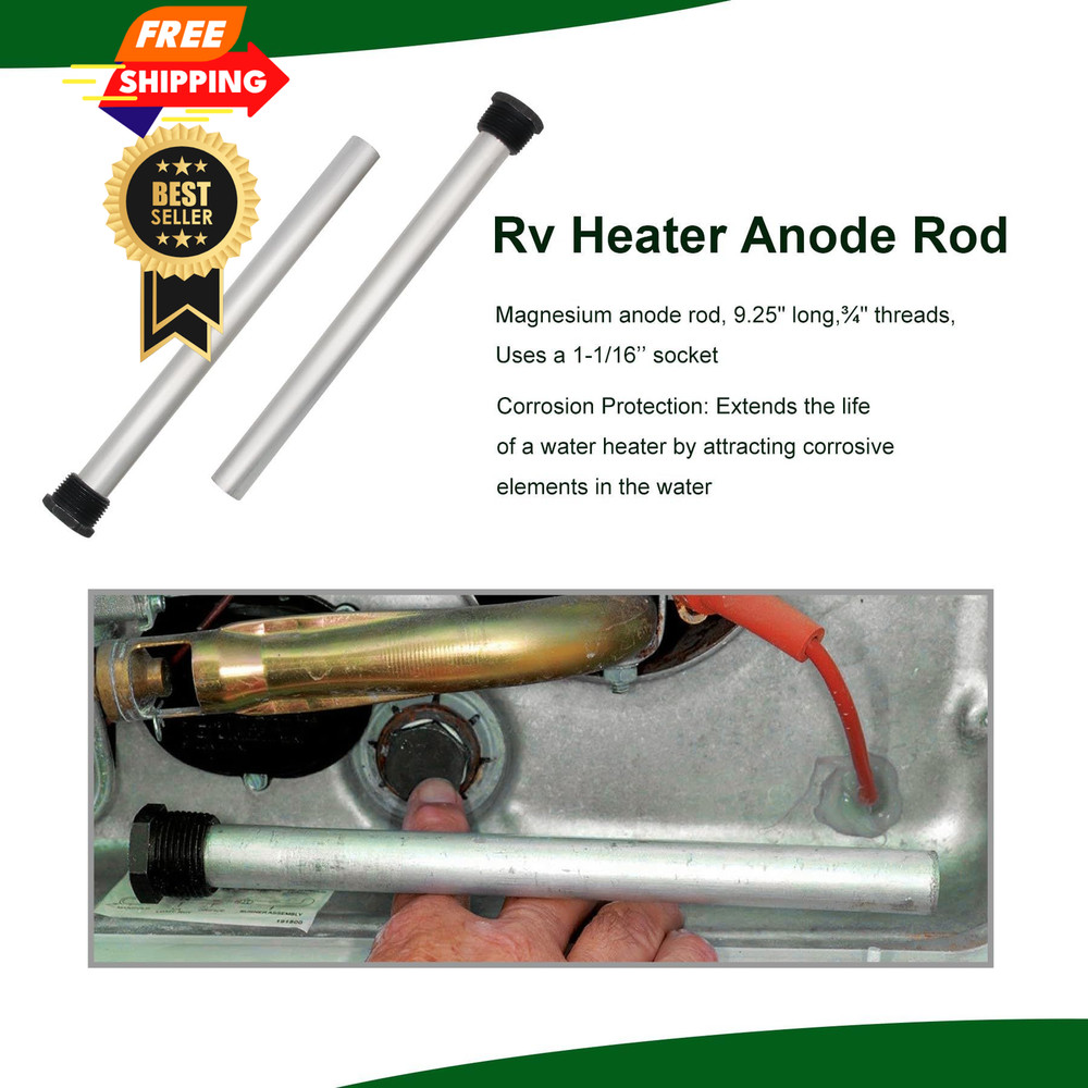 Rv Water Heater Anode Rod 2 Pack Hot Tank Aluminum White