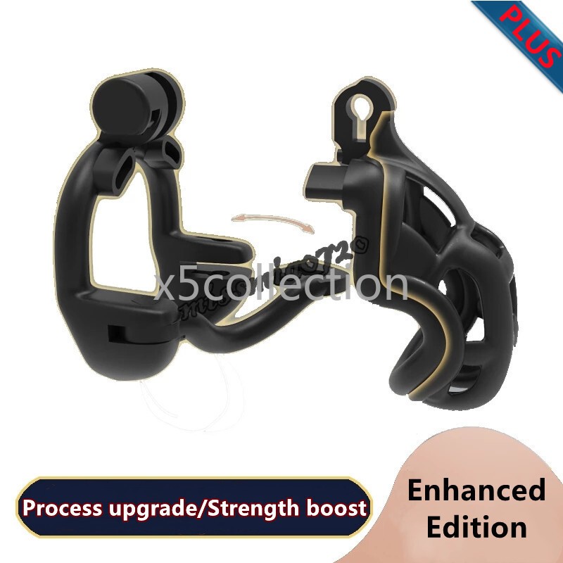 New Python Ultra Chastity Device Double-Lock Rotatable Guardrail Ring Cages Belt