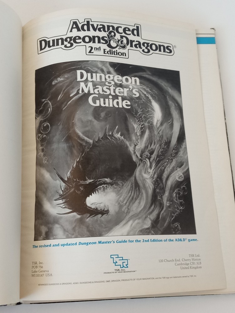 Advanced Dungeons & Dragons Dungeon Master's Guide 2nd Edition TSR 2100
