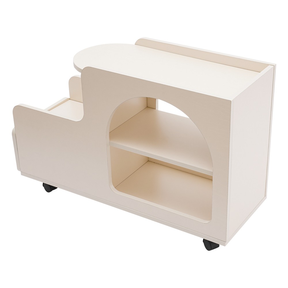 3-Tier Mobile Trolley Sofa Side Table Rolling Cart Storage Organizer with Wheels