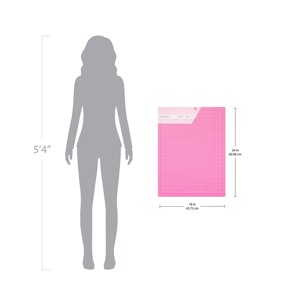 Pink Double-Sided -Healing Cutting Mat-18"X24"