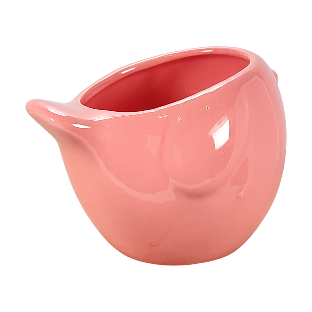 Pink Mini Flowerpot Planter Stoneware Ceramic Bird Shape