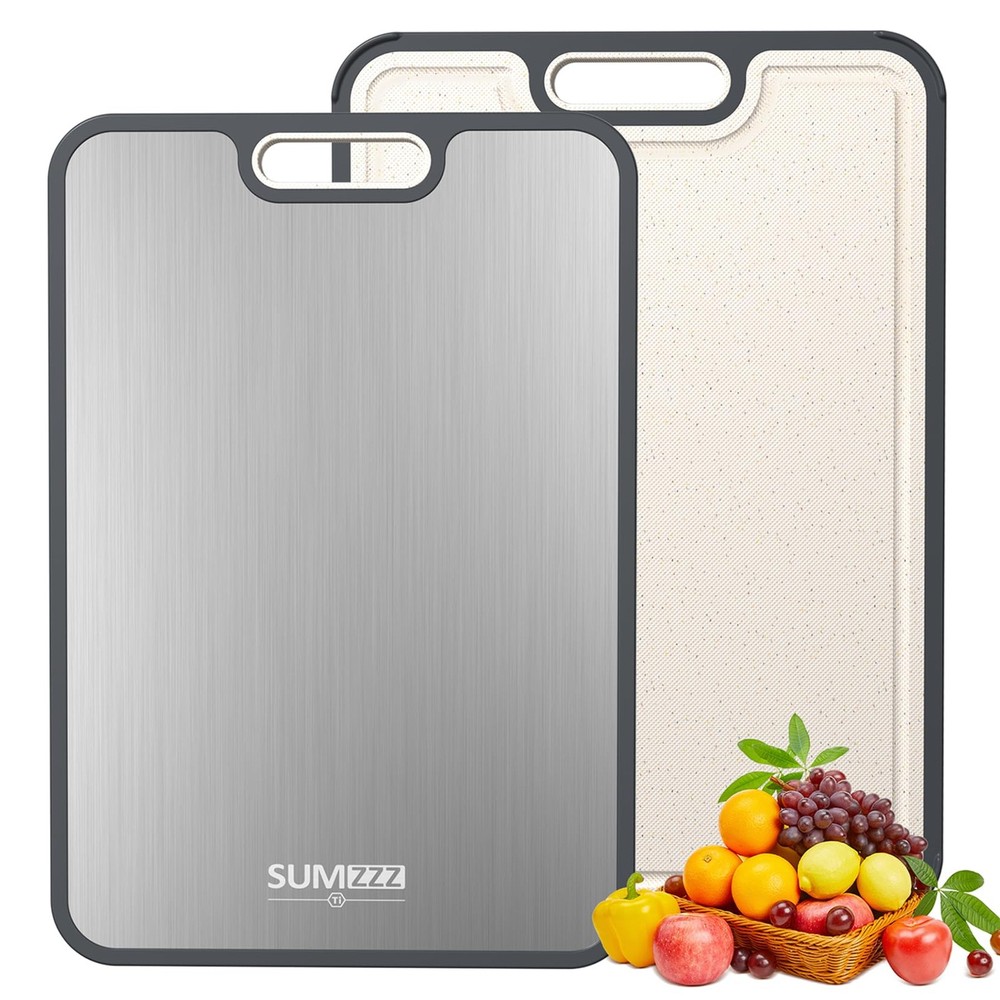 Titanium Double-Sided Cutting Board, Food Grade, Easy Clean, Large 16"x11"