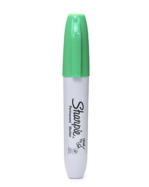 Sharpie Permanent Marker Chisel Tip, Green, Each