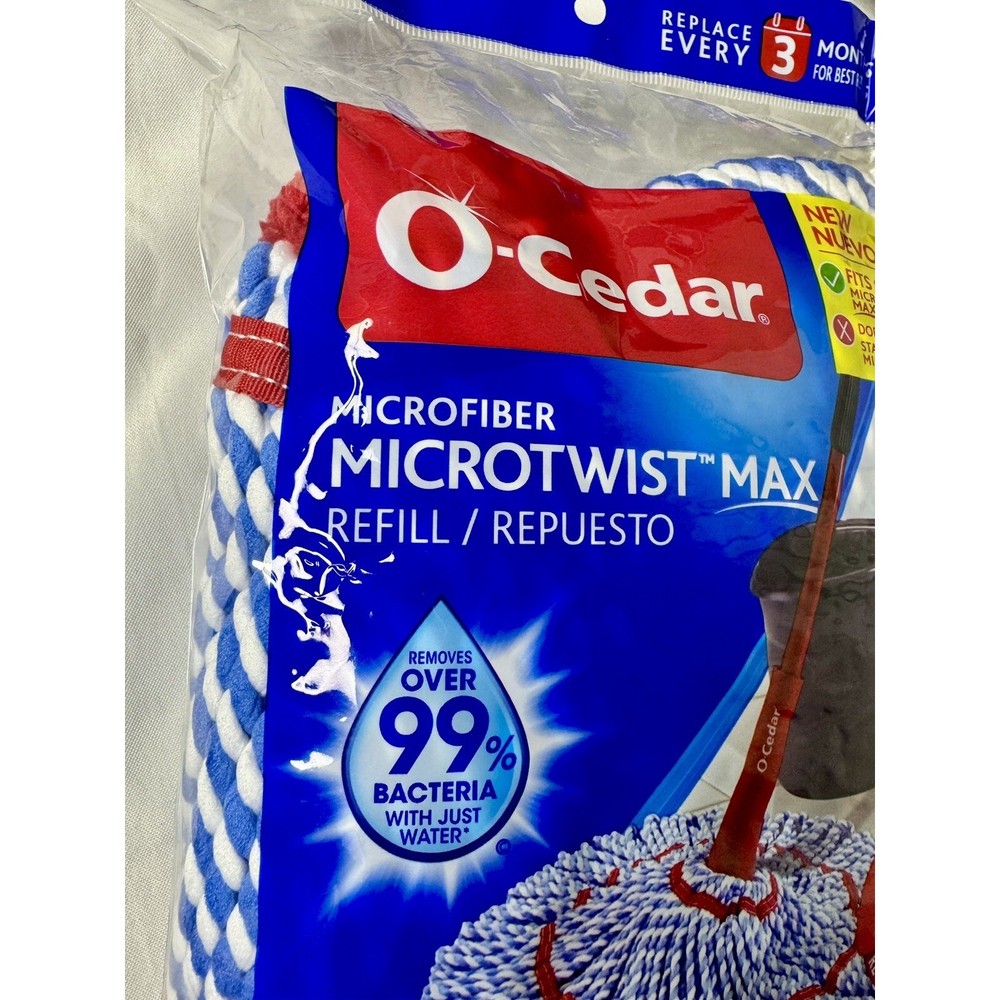 New Sealed O-Cedar MicroTwist MAX Mop Refill Microfiber Replacement Head 161254