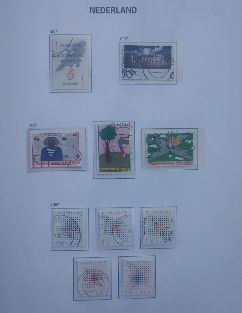 Netherlands 1987 year , used stamps