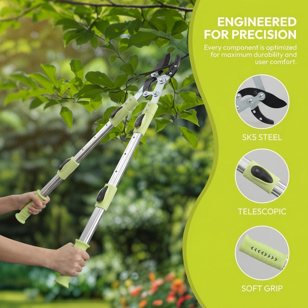43-Inch Tree Trimmer, Heavy Duty Bypass Loppers for Tree Branches, Sharp Stee...
