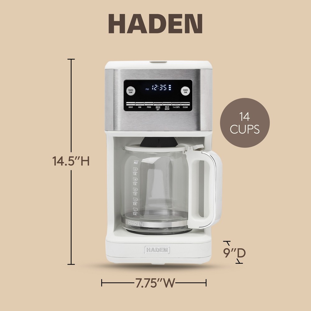 Haden Generous Brew 14 Cup Programmable Digital Coffee Maker Pot (Open Box)