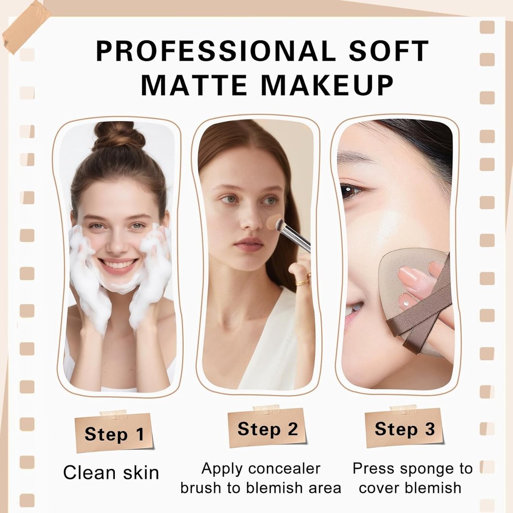 Under Eye Concealer for Dark Circles,Pro Full Coverage Concealer Makeup,Long-las