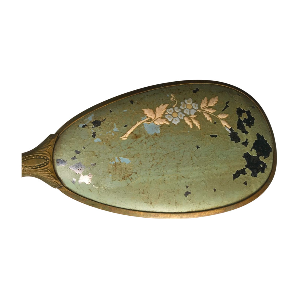 Old Floral Hand Mirror