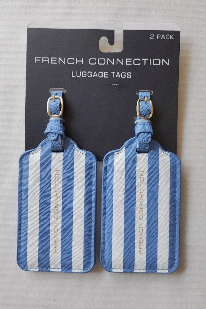 French Connection 2 Pack Luggage Tags - Includes ID Insert - Adjustable strap