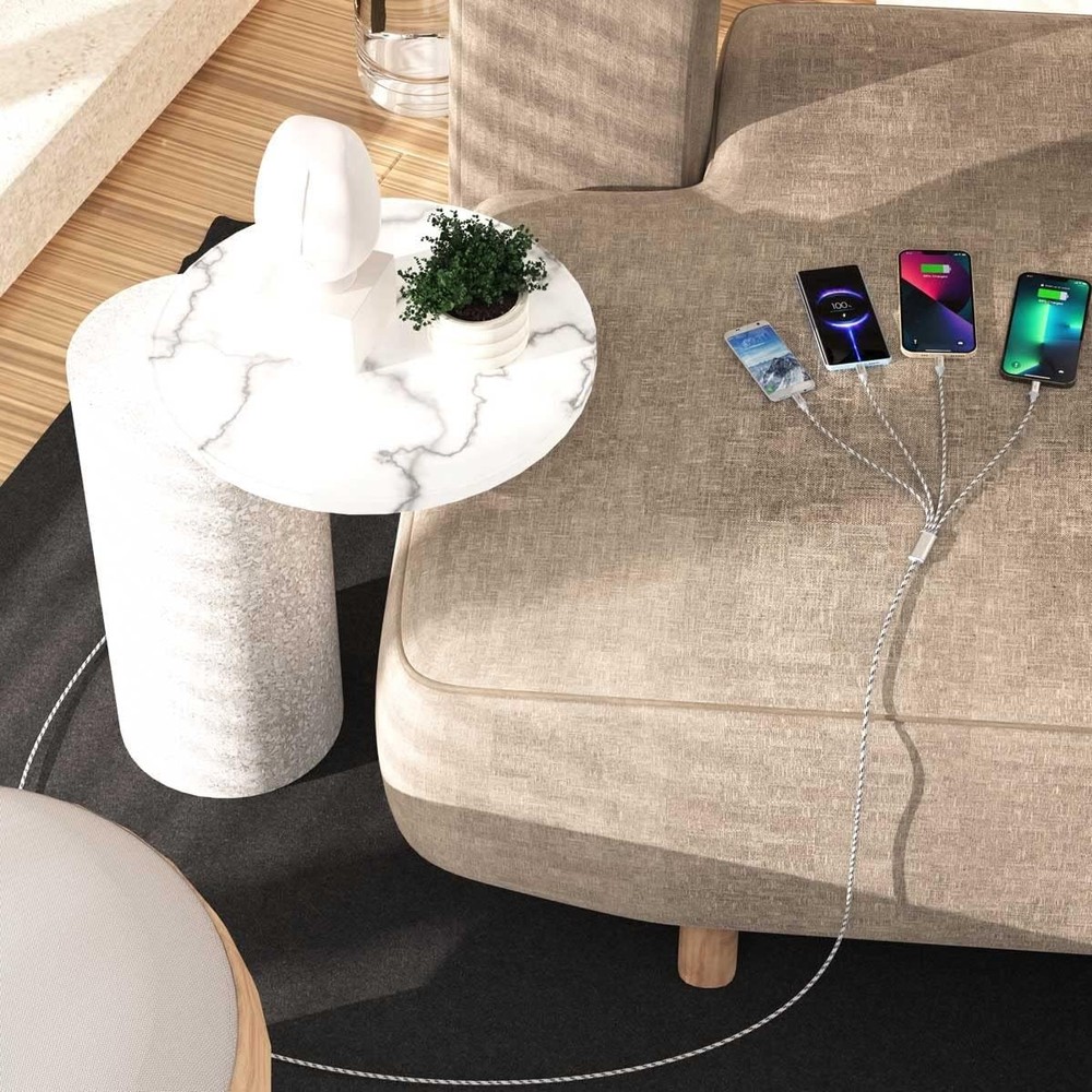 10ft Multi Charging Cable, 2Pack 4 in 1 Long Multiple Grey