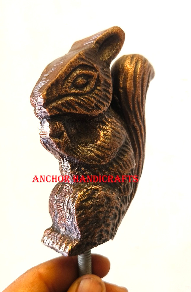 Antique brown Squirrel Handle /Handmade vintage Brown Squirrel cane handle