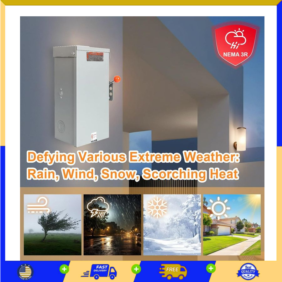 100A Generator Transfer Switch 24000W General-Duty Double-Throw Safety Stability