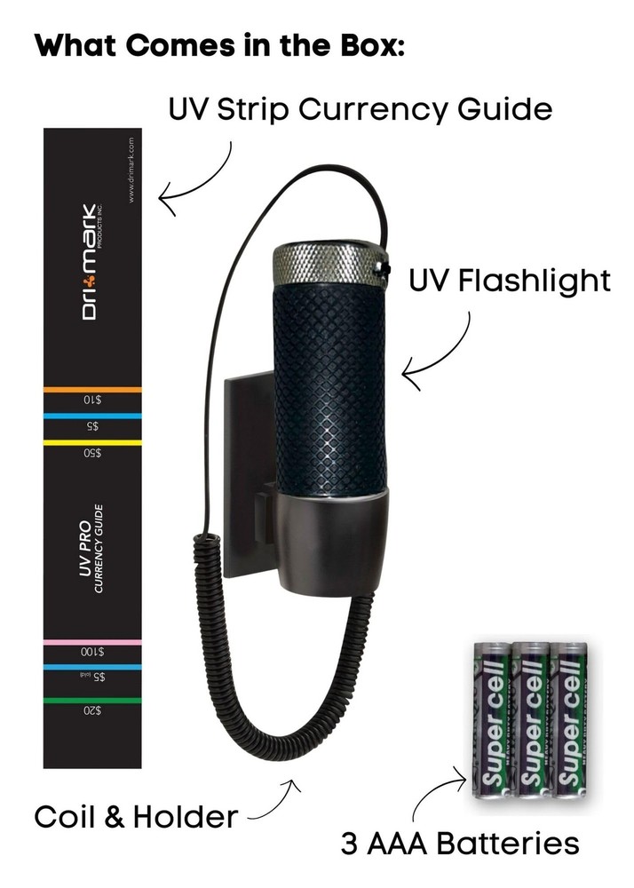 Dri Mark UVPro Proprietary Ultraviolet Flashlight Document Fraud & Internatio...