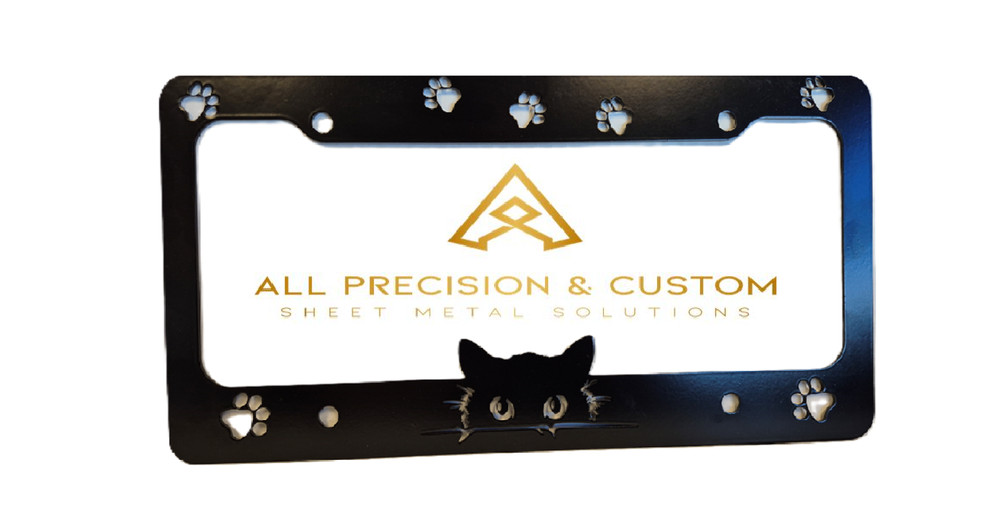Heavy Duty Custom Metal Cat License Plate Frame