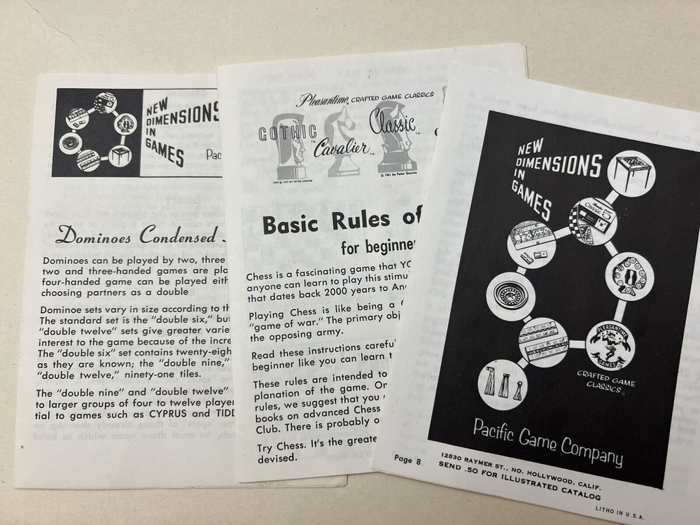 Vintage Pleasantime Classic 5 Games Set