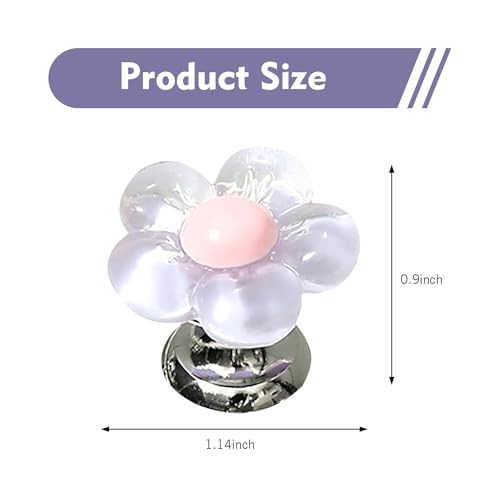 Resin Flower Engine Ignition Button Cover, Push Engine Button 1 PC Purple