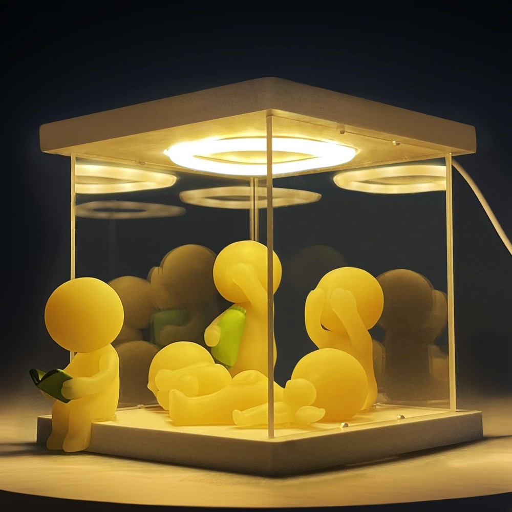 Smitski Display Case - Blind Box Figures Acrylic Display Box with Led Light, ...