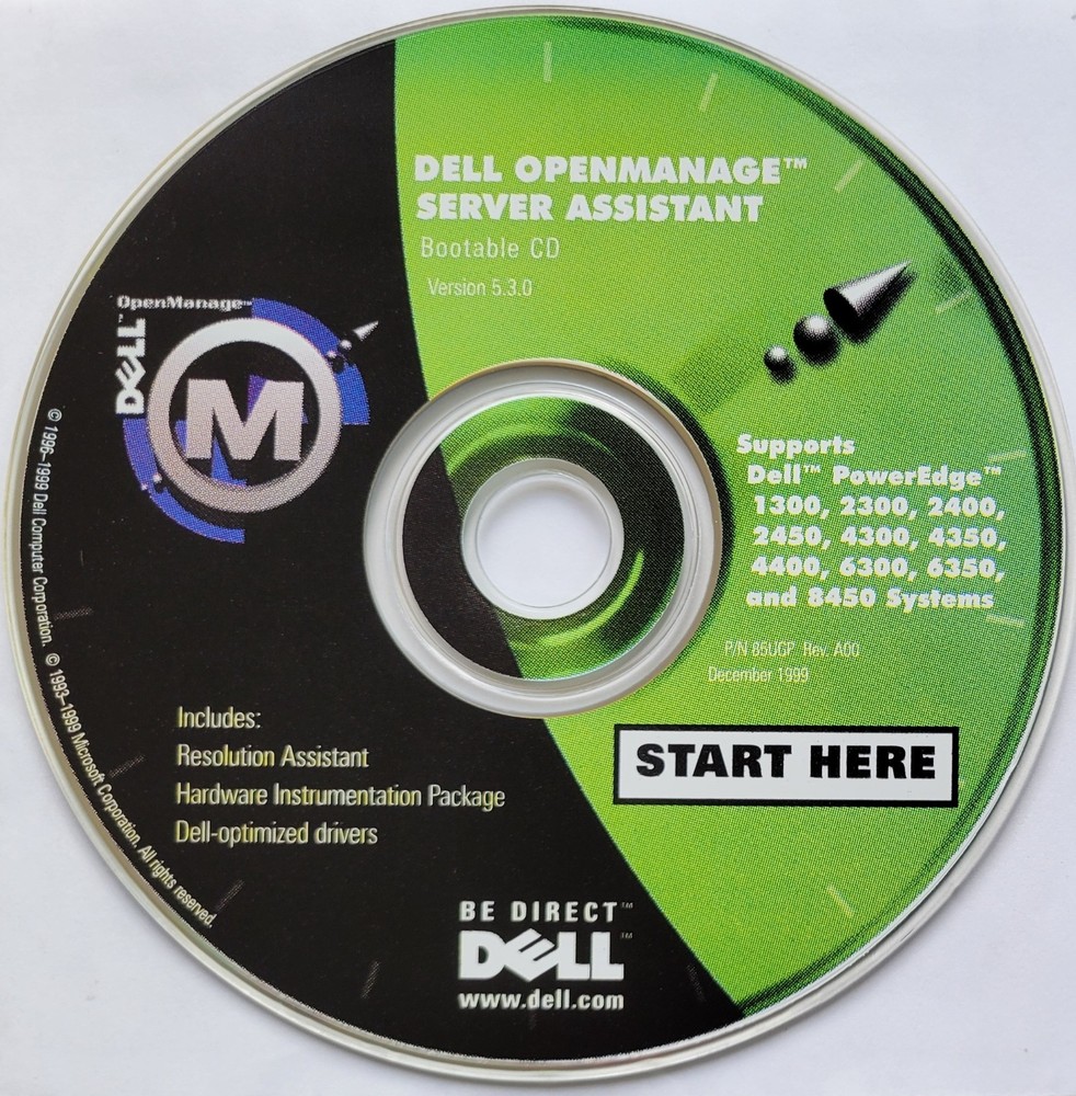 Vintage - Dell OpenManage Server Assistant Bootable CD Version 5.3.0, 1999